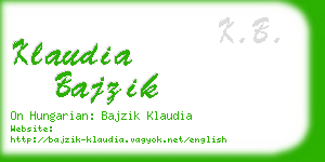 klaudia bajzik business card